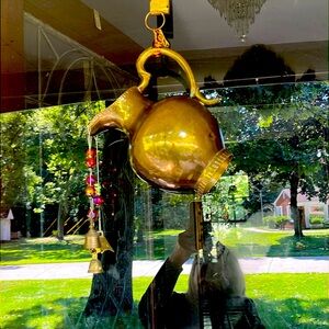 BRASS PITCHER BEADED. WINDCHIME
